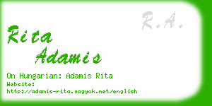 rita adamis business card